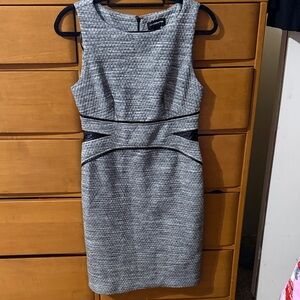 Liz Claiborne Gray and Black Midi Dress
